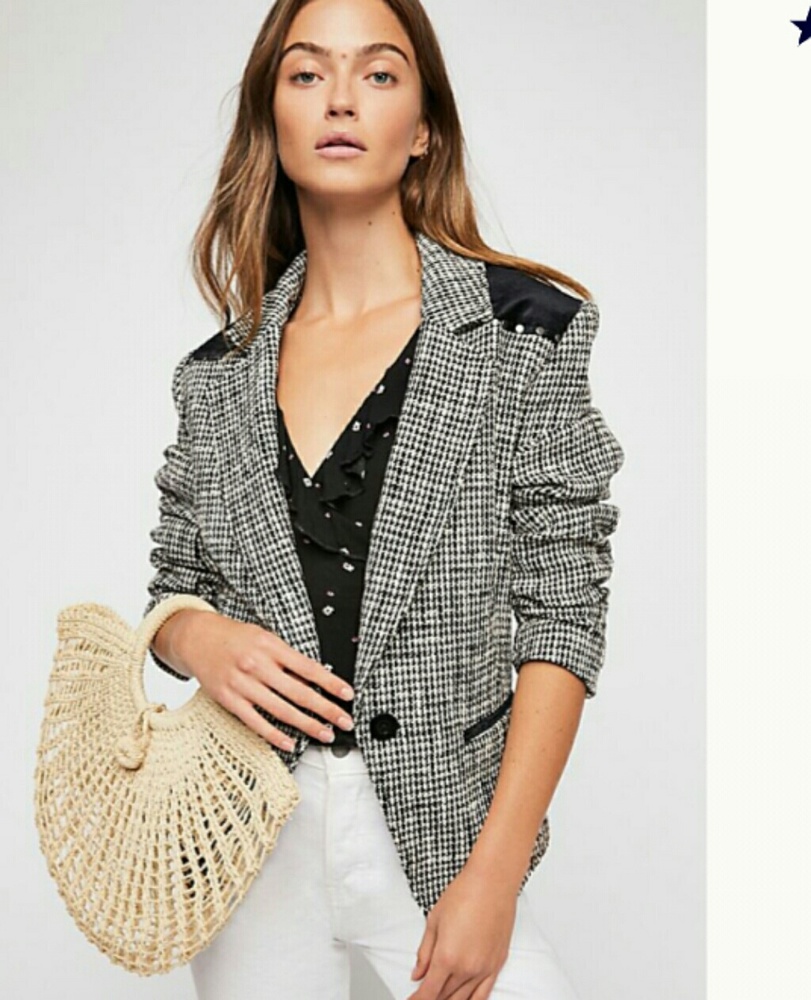 Free People Black Rodeo Blazer